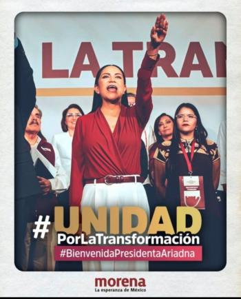 Ariadna Montiel asume presidencia de Morena