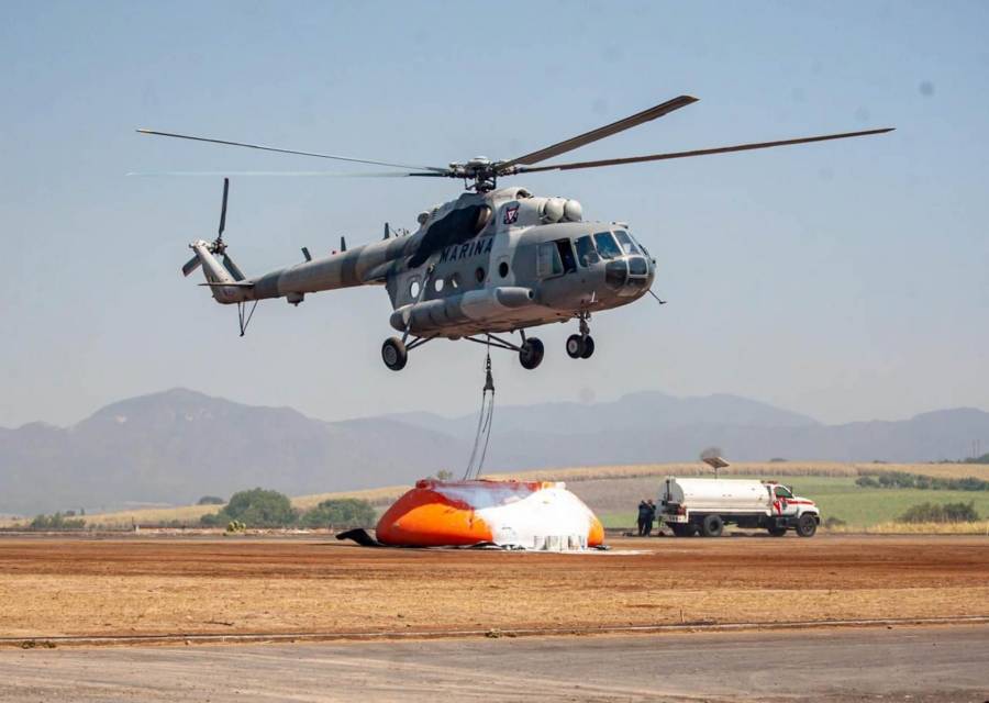 Helic&oacute;ptero de la Marina realiza aterrizaje de emergencia en Mazatl&aacute;n por falla mec&aacute;nica