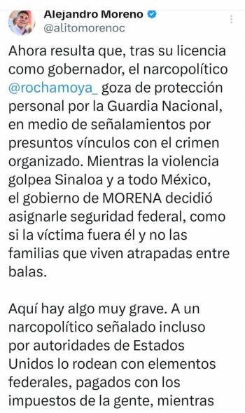 Alito C&aacute;rdenas acusa protecci&oacute;n a Rocha y se&ntilde;ala uso del Estado para encubrir