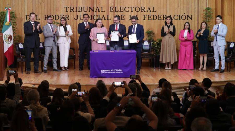 TEPJF, INE y Transparencia Electoral firman convenio para fortalecer democracia rumbo a 2027