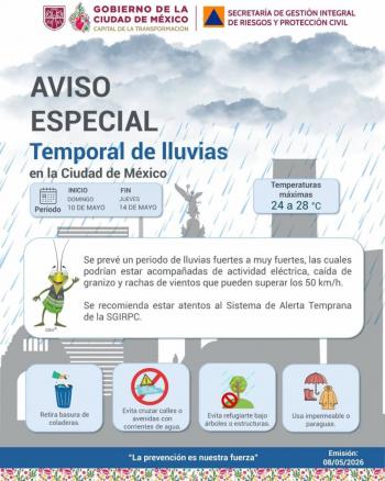 Prev&eacute;n temporal de lluvias intensas en la Ciudad de M&eacute;xico