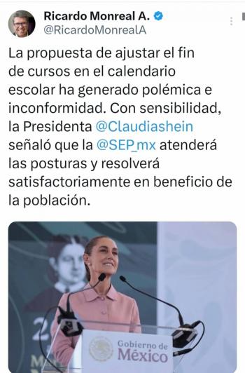 Monreal conf&iacute;a en que SEP resolver&aacute; pol&eacute;mica por fin anticipado del ciclo escolar