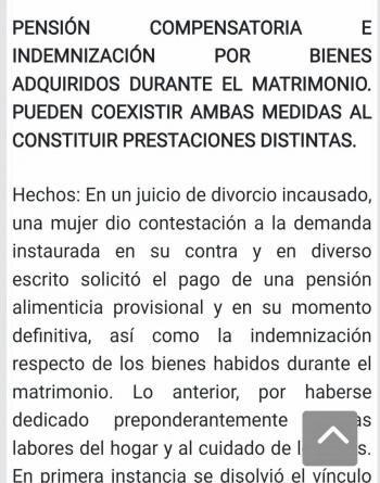 En divorcios pensi&oacute;n compensatoria por cuidados e indemnizaci&oacute;n por bienes pueden coexistir