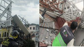 Colapsa antena de radiocomunicaciones en la GAM; evac&uacute;an a 10 personas