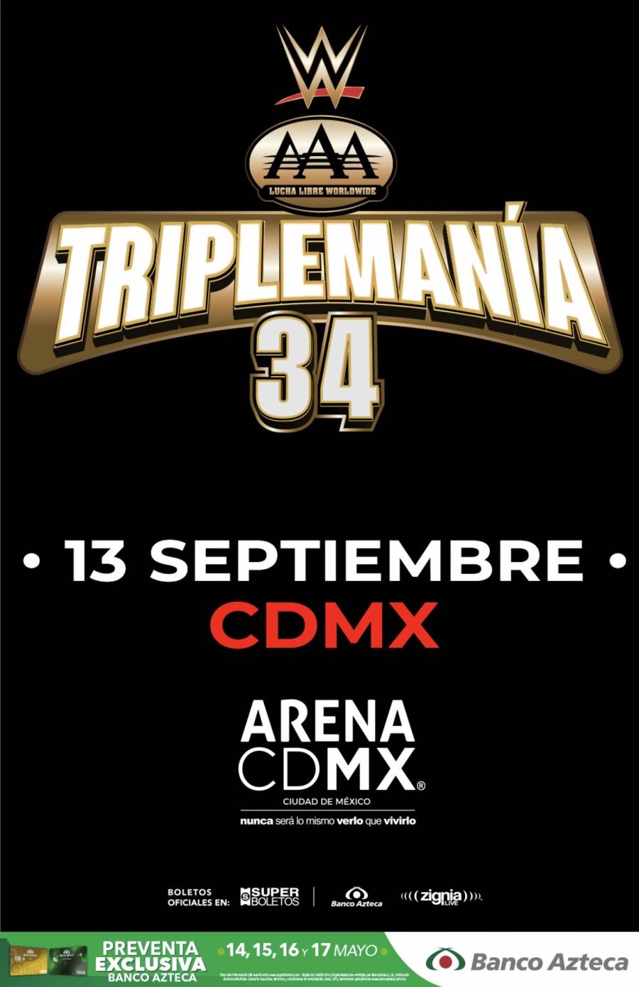Tripleman&iacute;a 34 rompe esquemas: WWE y AAA apuestan por un hist&oacute;rico fin de semana