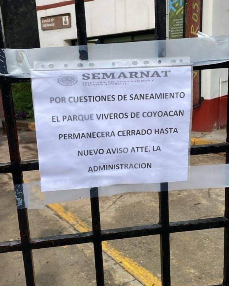 Cierre indefinido de los Viveros de Coyoacán por afectaciones de lluvias
