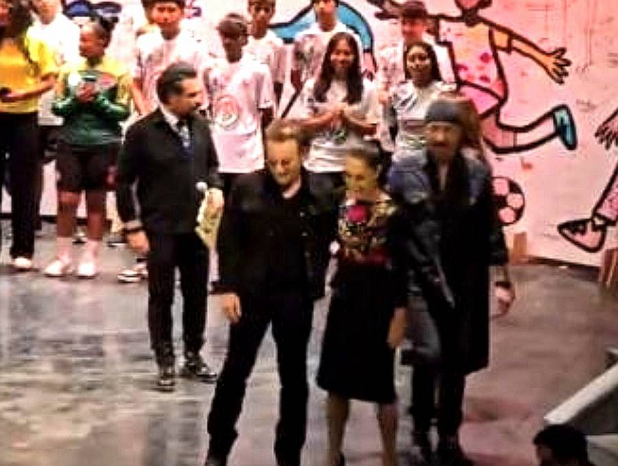 Sheinbaum y U2 participan en Asamblea de la Copa Mundial de Ni&ntilde;os de la Calle