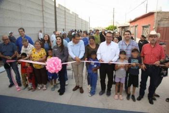JCAS y JMAS entregan rehabilitaci&oacute;n integral en calle Privada de Zaragoza en Meoqui