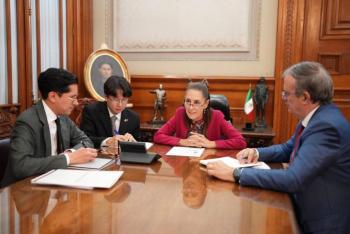 Claudia Sheinbaum dialoga con presidente de Corea y promueve regreso de BTS a M&eacute;xico