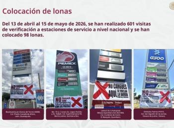 Profeco coloca 12 lonas a gasolineras de Puebla por precios abusivos