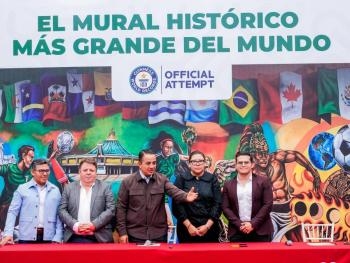 Gustavo A. Madero busca R&eacute;cord Guinness con mural monumental de futbol