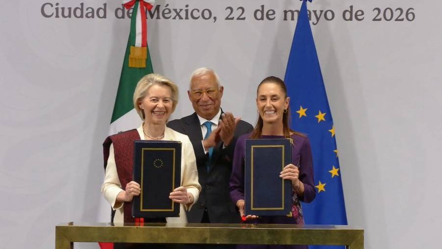 México y Unión Europea firman modernización de acuerdo comercial en Palacio Nacional