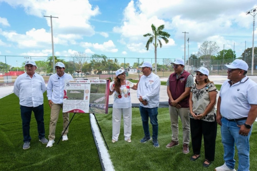 Con inversi&oacute;n de 5.5 mdp, Mara Lezama supervisa obras del 'Mundial Social 2026' en Bacalar