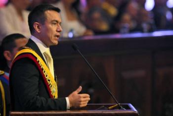 Colectivos sociales protestan contra Noboa y acusan agravamiento de la crisis en Ecuador