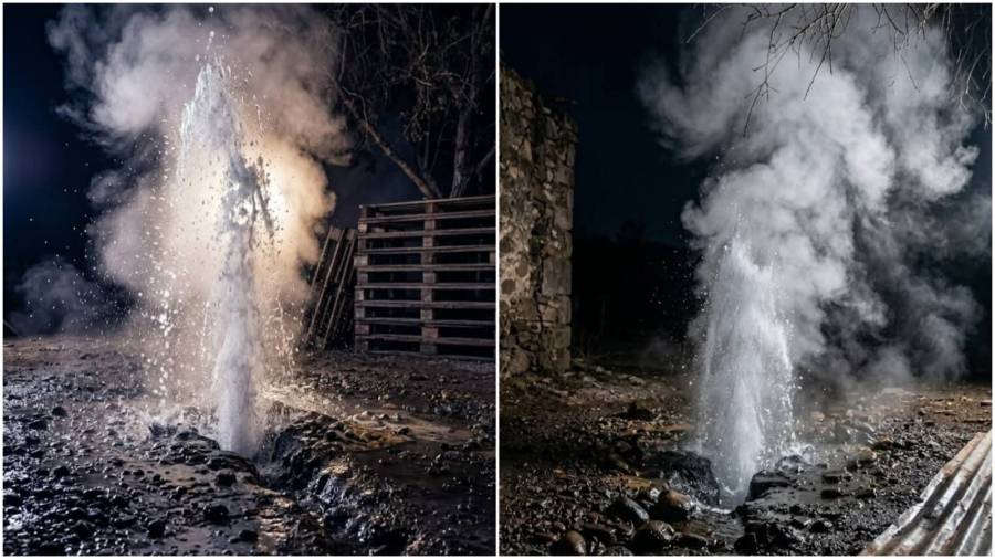 Erupci&oacute;n de g&eacute;iser sorprende a comunidad de Ixtl&aacute;n, Michoac&aacute;n