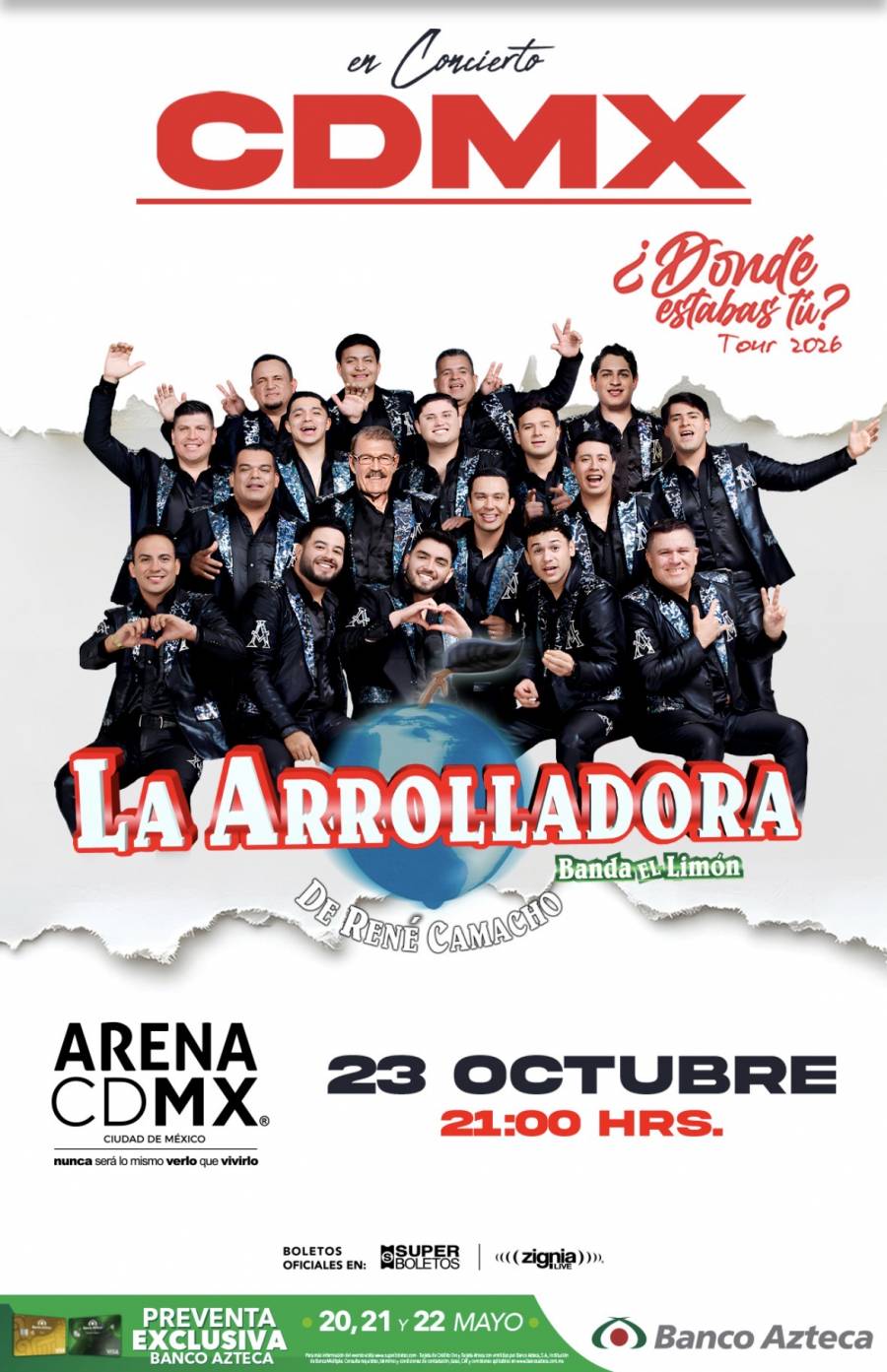 LA ARROLLADORA BANDA EL LIMÓN DE RENÉ CAMACHO - ¿DÓNDE ESTABAS TÚ? TOUR 2026
