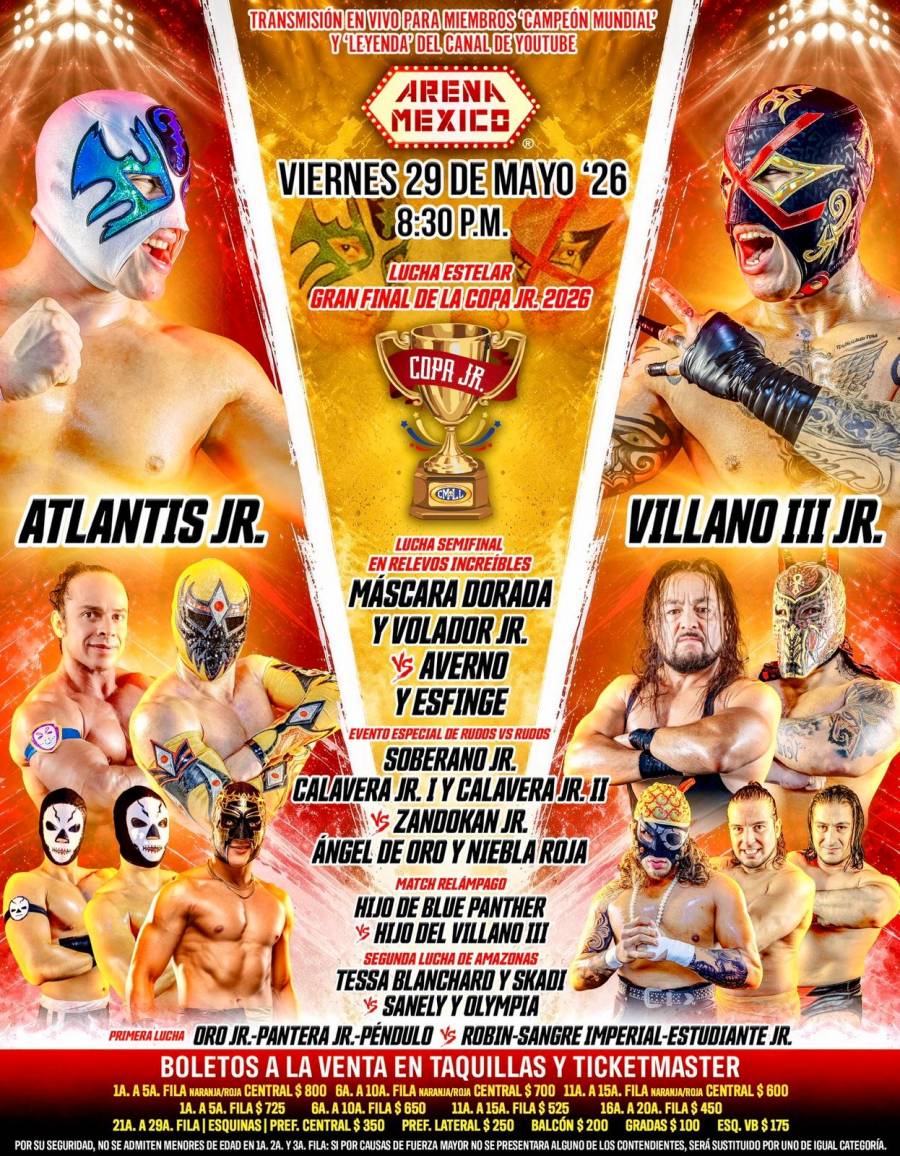 Herencia y orgullo en juego: Atlantis Jr. y Villano III Jr. chocan por la Copa Jr. 2026