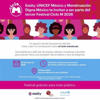 Festival CICLO M 2026 reunir&aacute; a medios y ciudadan&iacute;a en torno a la higiene menstrual en CDMX