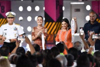 Clara Brugada y Claudia Sheinbaum inauguran primera fase de remodelaci&oacute;n del AICM con inversi&oacute;n de 6,500 millones