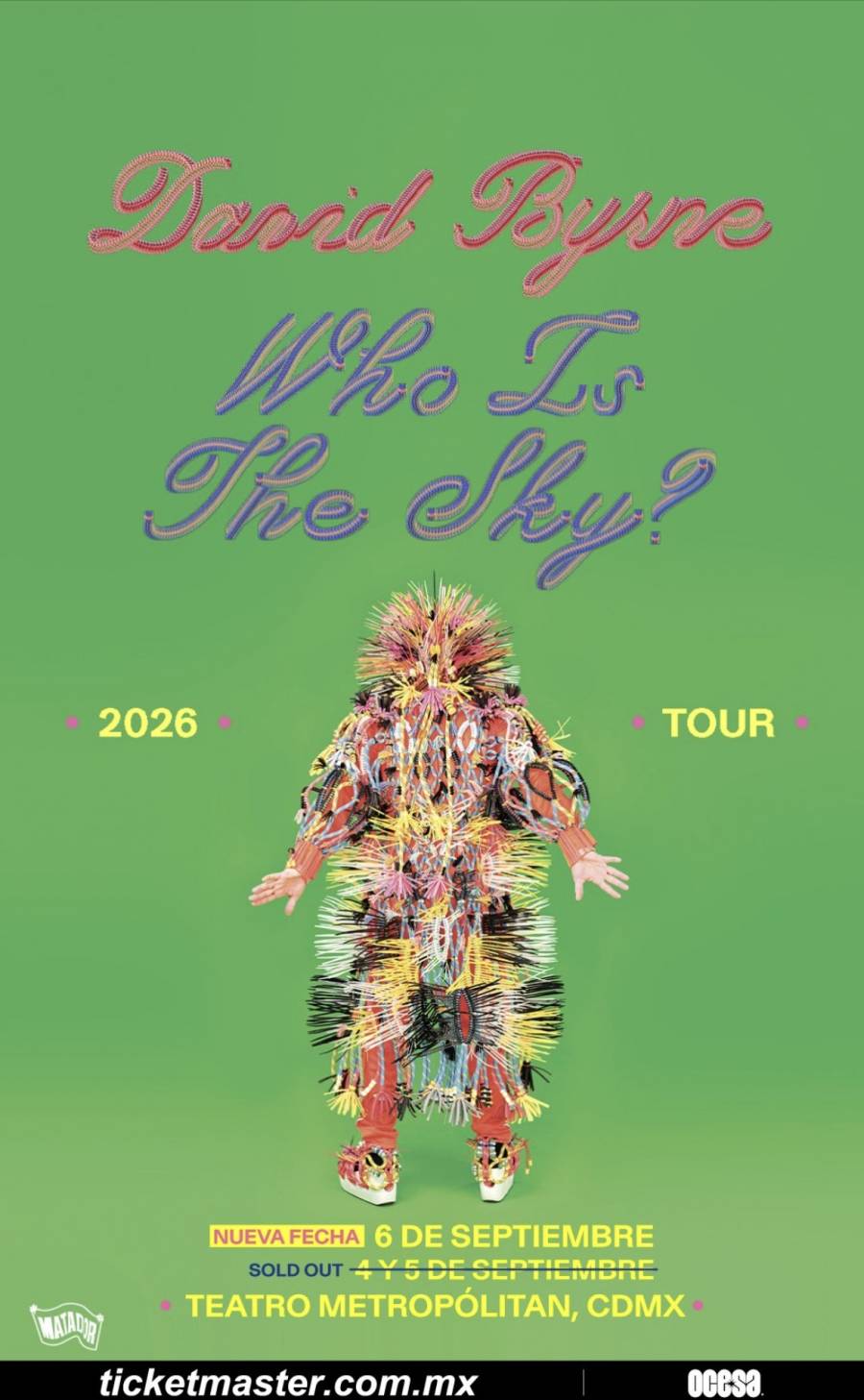 ‘¡David Byrne anuncia que sumará una fecha más en la Ciudad de México!