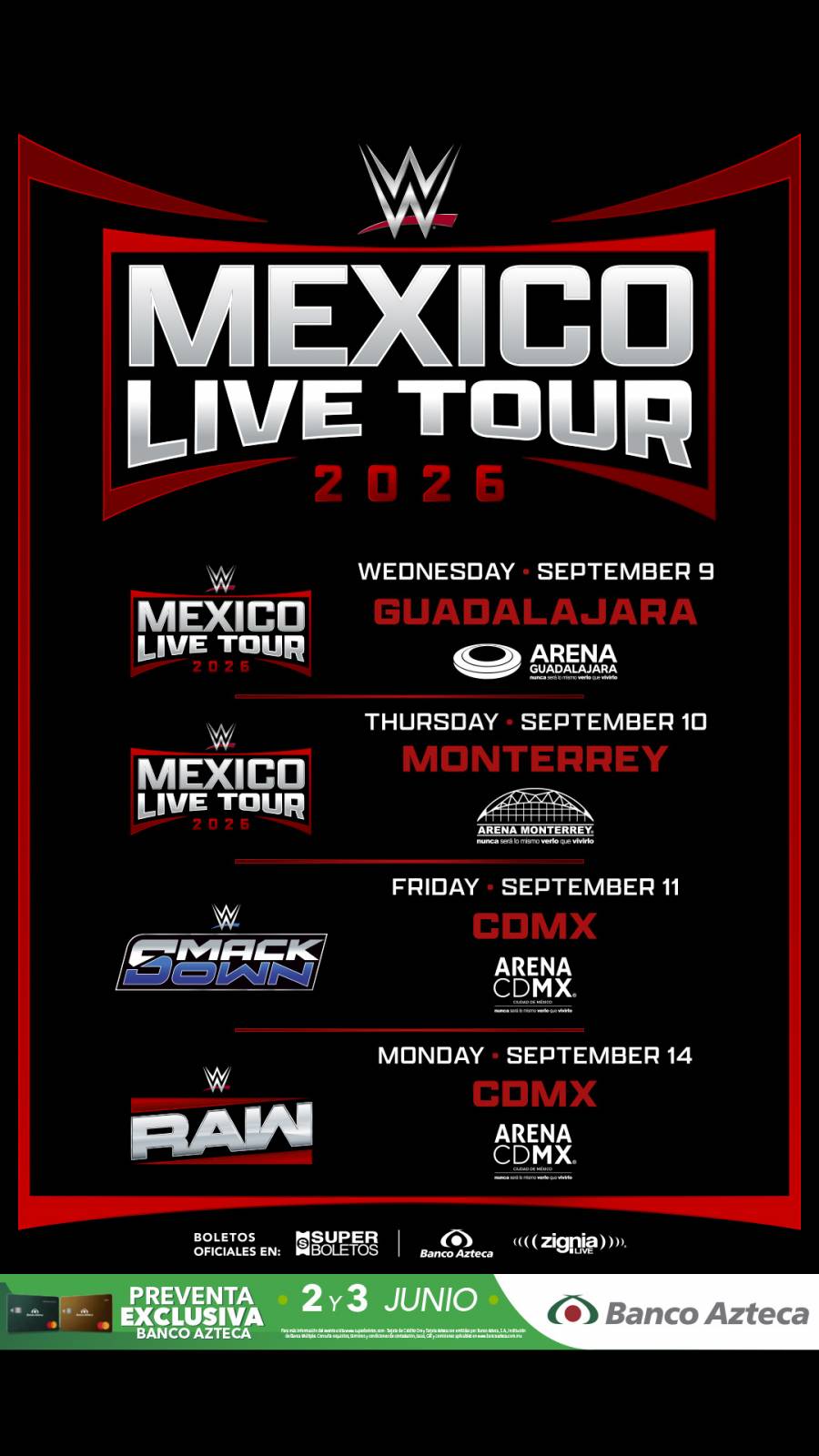 WWE hace historia en México: Raw y SmackDown regresan en vivo tras 15 años de ausencia