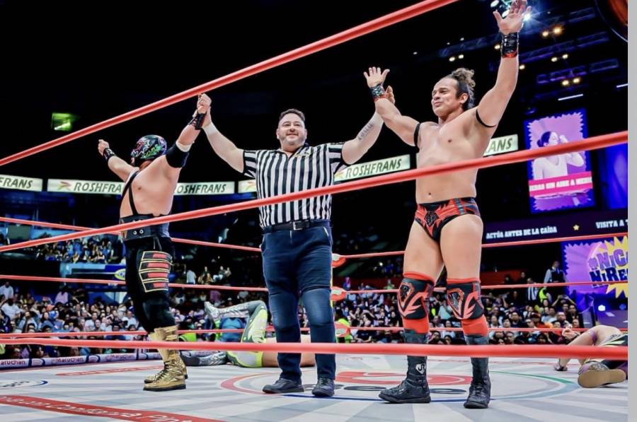  Volador Jr. y Hechicero derrotan a Máscara Dorada y Neón en el Domingo Familiar del CMLL