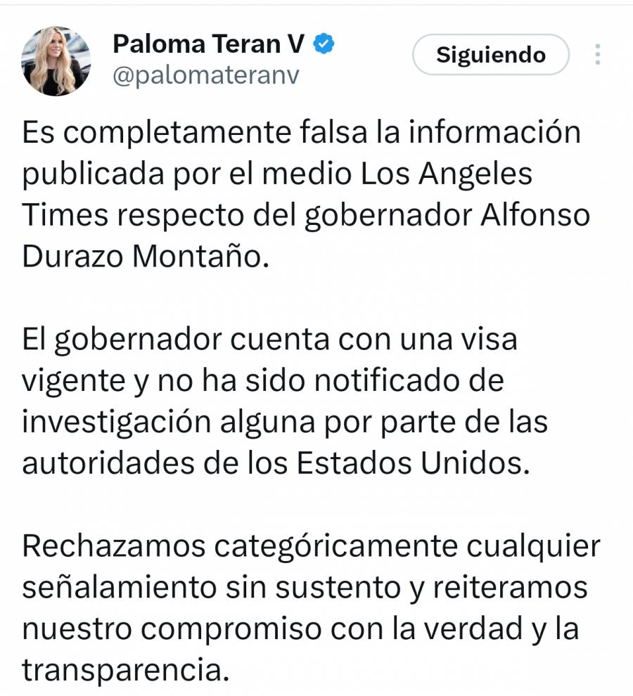 Gobierno de Sonora desmiente investigación de EU contra Alfonso Durazo, 