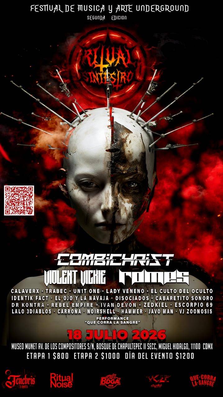 ¡RITUAL SINIESTRO REGRESA A LA CIUDAD DE MÉXICO CON COMBICHRIST COMO ESTANDARTE!