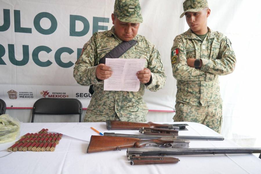 Estado de M&eacute;xico avanza en desarme voluntario; suman 218 armas entregadas en mayo