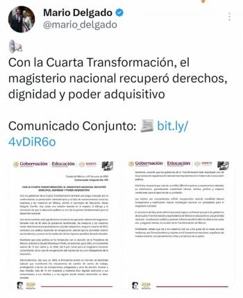 Magisterio recupera derechos y poder adquisitivo con la 4T