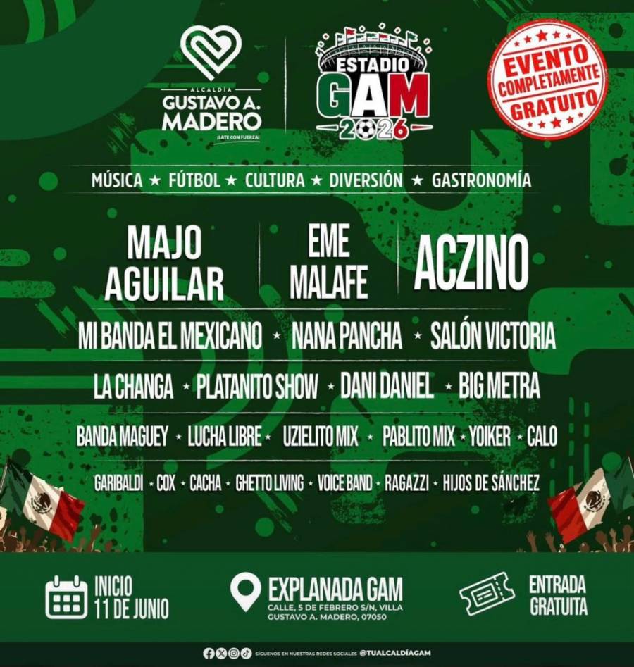 Gustavo A. Madero presenta Estadio GAM 2026 con 39 días de actividades gratuitas    
