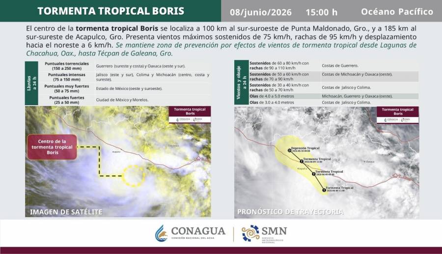 Tormenta tropical “Boris” obliga a cierre de puertos y suspensión de clases en el Pacífico Sur 