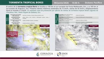 Tormenta tropical “Boris” obliga a cierre de puertos y suspensi&oacute;n de clases en el Pac&iacute;fico Sur