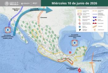 Lluvias intensas y cielo nublado en el Valle de M&eacute;xico este 10 de junio