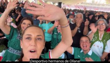 Sheinbaum y Clara Brugada acuden al Deportivo Hermanos Galeana para ver inauguraci&oacute;n del Mundial, no al Fan Fest del Z&oacute;calo