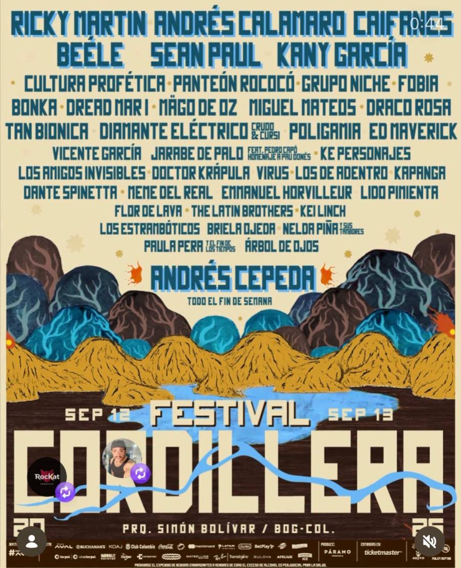 Ricky Martin, Andr&eacute;s Calamaro, Caifanes, Sean Paul, Be&eacute;le y m&aacute;s &iacute;conos llegar&aacute;n al Festival Cordillera 2026.