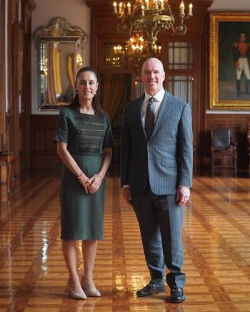 Sheinbaum se re&uacute;ne con Ben Horowitz en Palacio Nacional