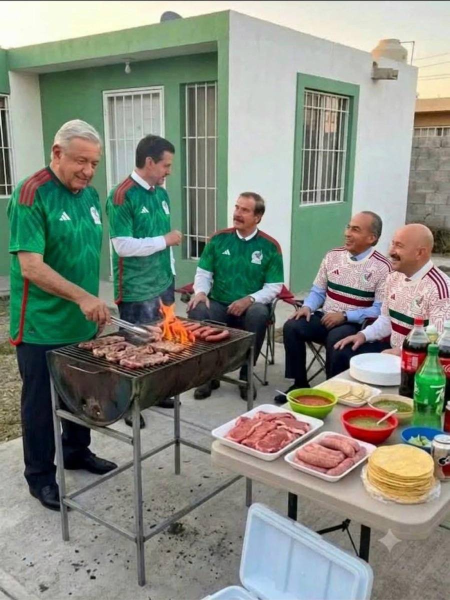 Una carne asada entre expresidentes: la imagen de IA que difundi&oacute; Vicente Fox