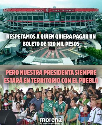 Morena contrapone “privilegios VIP” de la oposici&oacute;n con cercan&iacute;a al pueblo de Sheinbaum en inauguraci&oacute;n del Mundial