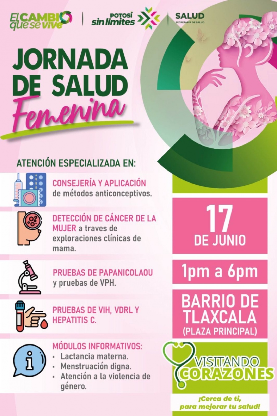 Jornada de salud gratuita para mujeres en San Luis Potosí ofrecerá detección de cáncer y VPH