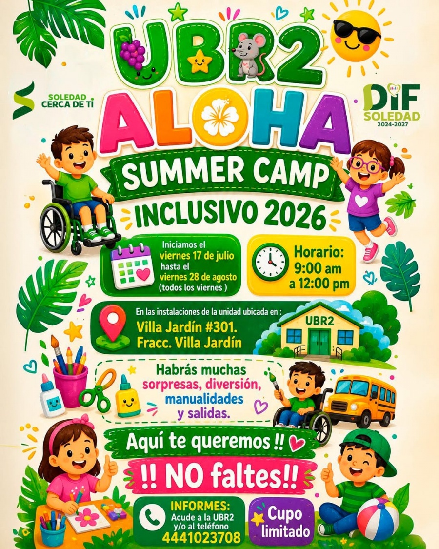 DIF de Soledad abre inscripciones para campamento inclusivo de verano 2026