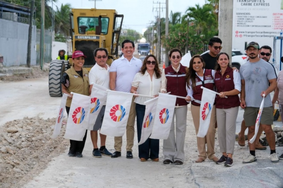 Mara Lezama y Ana Paty Peralta inician obra en avenida Nazareth para mejorar conectividad en Cancún
