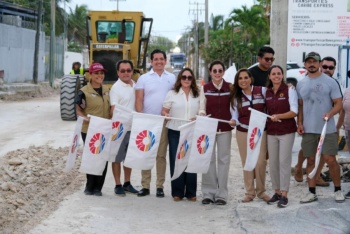 Mara Lezama y Ana Paty Peralta inician obra en avenida Nazareth para mejorar conectividad en Canc&uacute;n