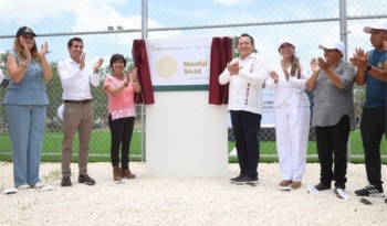 Mundial Social 2026: Entregan cuatro nuevas canchas de f&uacute;tbol en Yucat&aacute;n
