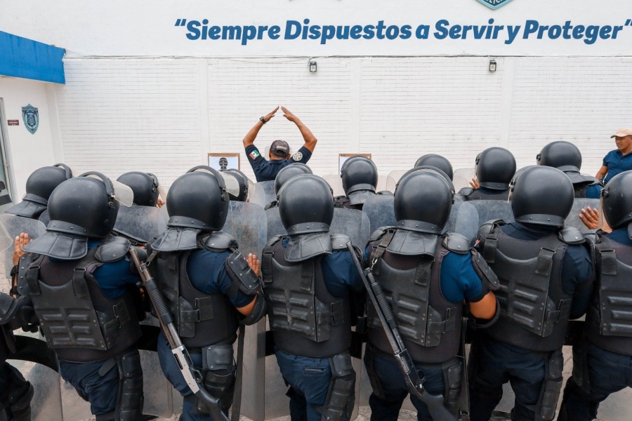 Policía Auxiliar de Puebla y Michoacán inician intercambio de capacitación antimotín