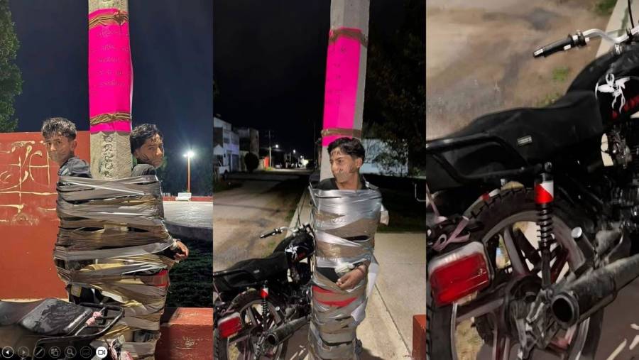 “Batman de Lagos de Moreno” genera polémica tras encintar a presuntos ladrones en Jalisco