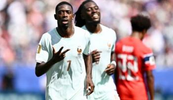 Demb&eacute;l&eacute; firma hat-trick y Francia golea a Noruega