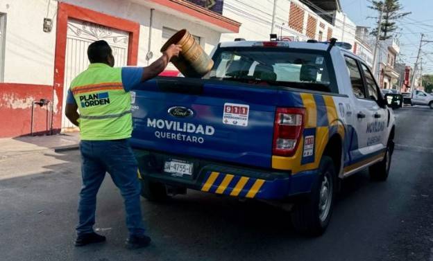 Retiran más de 2 mil objetos que apartaban lugares en calles de Querétaro