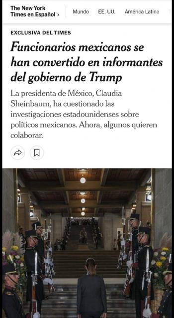 Presidenta critica reporte del NYT sobre presuntos informantes de Morena en EU