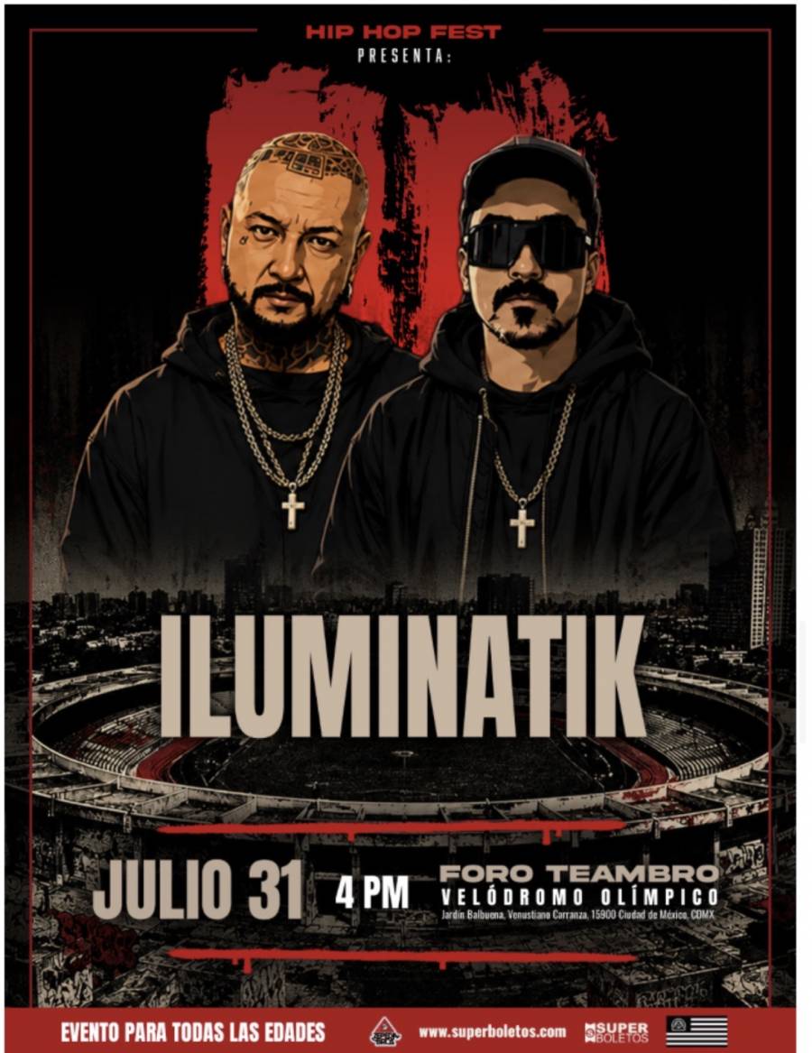 HISPANA E ILUMINATIK LLEGAN AL HIP HOP FEST 2026 ESTE 31 DE JULIO EN EL FORO TEAMBRO
